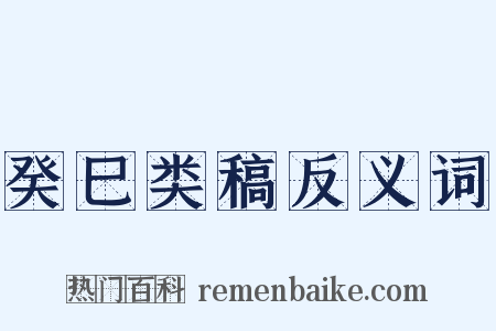 癸巳类稿反义词是什么意思的图片